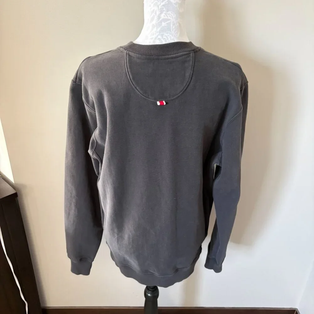 Tracksmith Mens Gray Black Crewneck Sweatshirt Size Large Cotton Blend - Picture 3 of 5